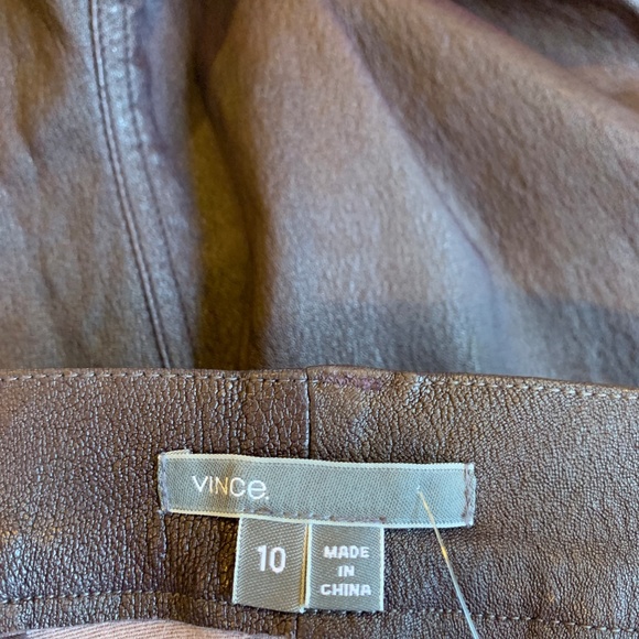 ❌SOLD❌Vince Lambskin Leather Zip Detail Leggings - Picture 2 of 8